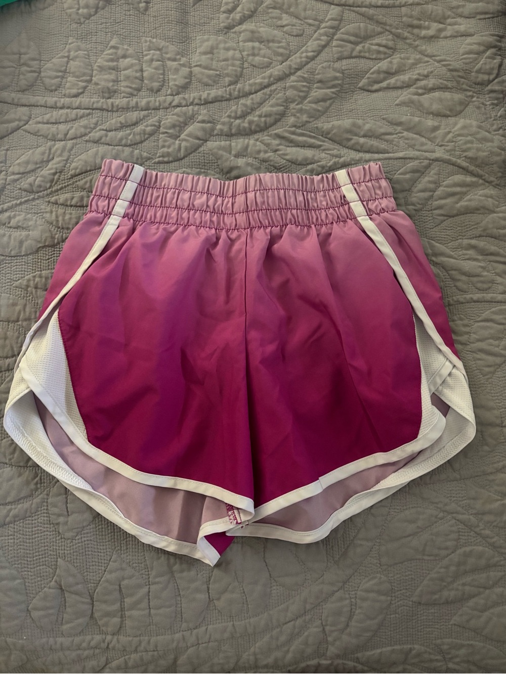 Athletic Works Pink Ombre Women's Athletic Shorts with White Trim